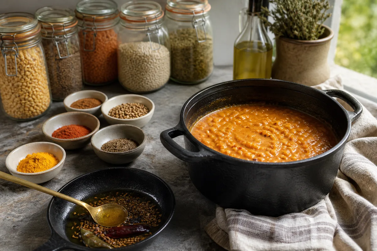 Dahl de lentilles corail, les épices à faire revenir et la texture à viser