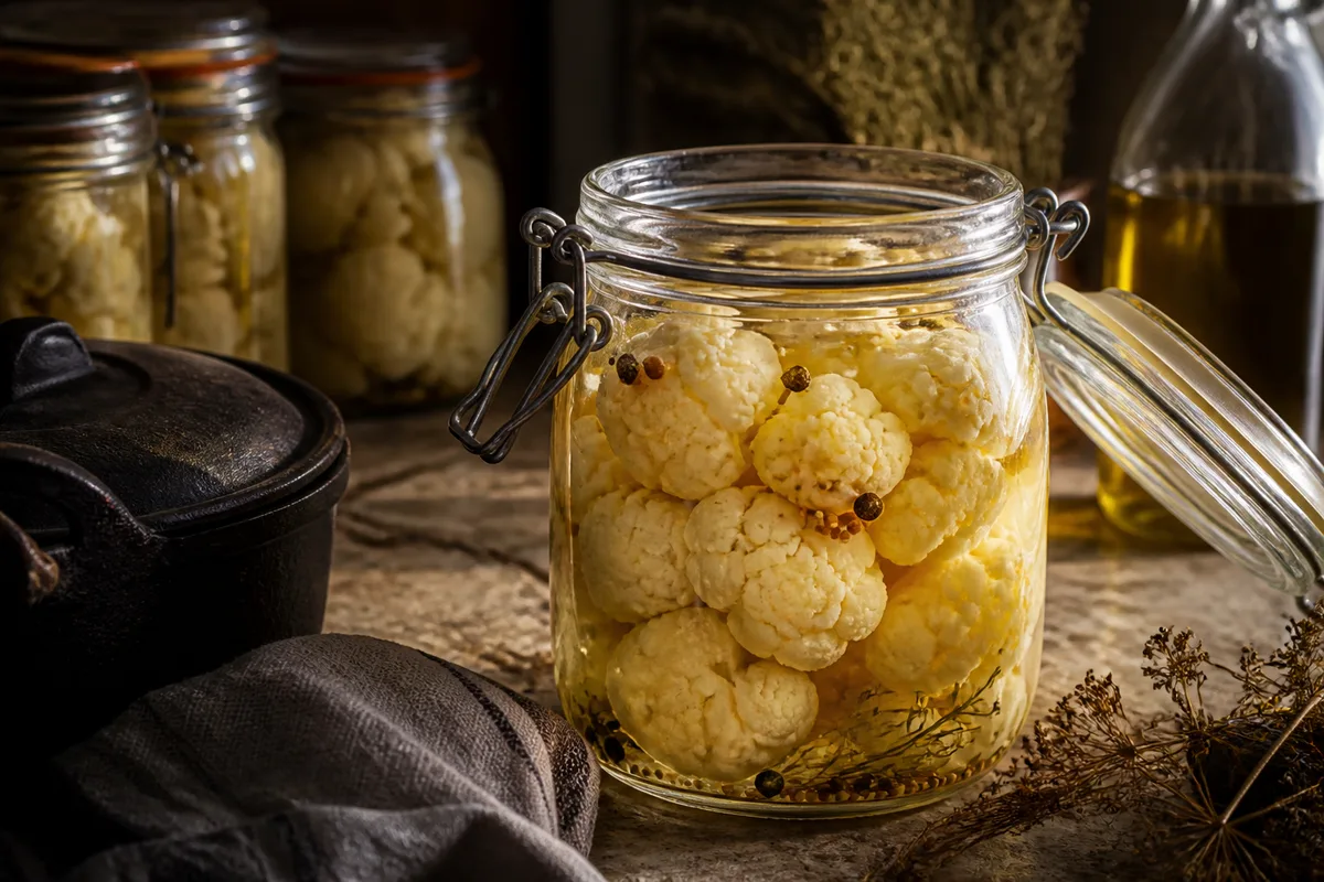 Pickles de chou-fleur : la saumure vinaigrée qui garde le croquant